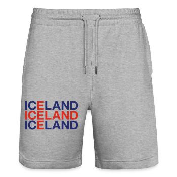 ISLANDE Drapeau islandais - Short de jogging bio TRAINER Stanley/Stella unisexe - gris chiné - Devant - Nik (191cm) & Marisol (170cm)
