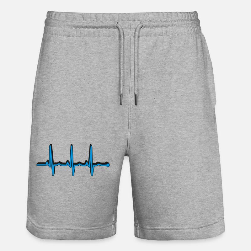 frequenz herzschlag - Stanley/Stella Trainer Unisex Organic Jogging Shorts - heather grey