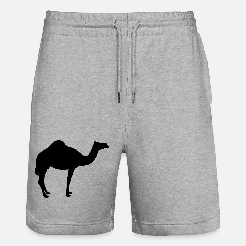 Kamel | Wüste | Dubai | Wüstenschiff - Short de jogging bio TRAINER Stanley/Stella unisexe - gris chiné