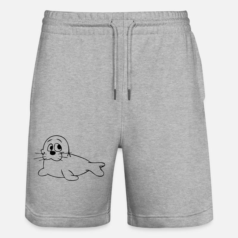 Seehund - Stanley/Stella Unisex Bio Joggingshorts Trainer  - Grau meliert