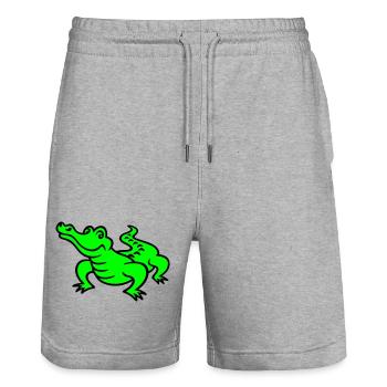 Crocodile (a) - Stanley/Stella Unisex Bio Joggingshorts Trainer  - Grau meliert - Vorne - Nik (191cm) & Marisol (170cm)