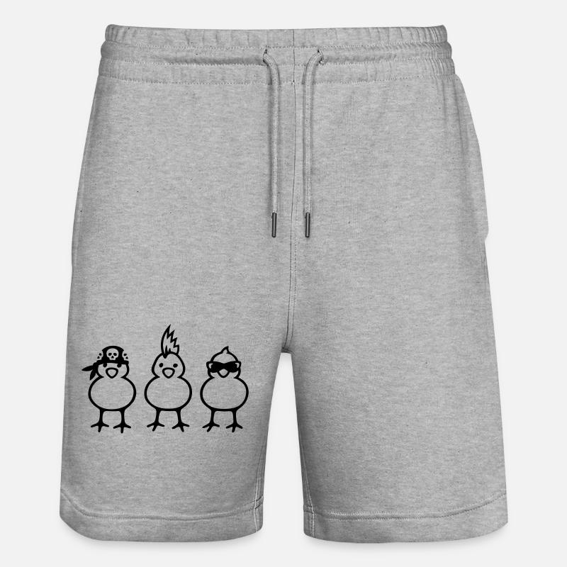 Drei coole Küken - Stanley/Stella Unisex Bio Joggingshorts Trainer  - Grau meliert