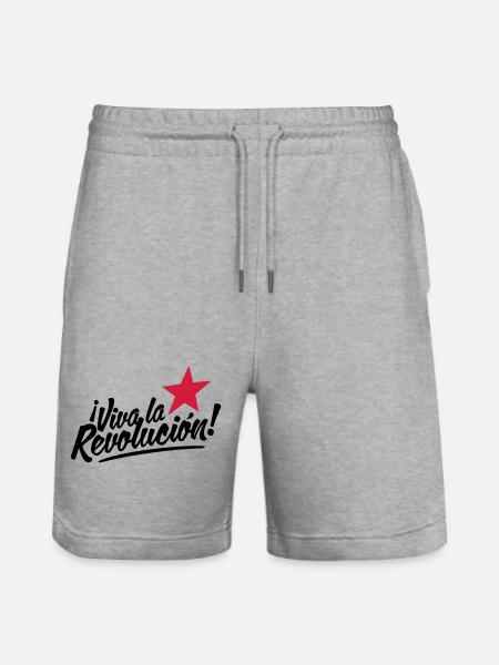 viva la revolucion - revolution! - Stanley/Stella Trainer Unisex Organic Jogging Shorts - heather grey