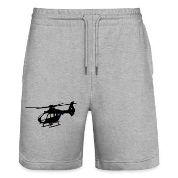 Notarzthubschrauber - Stanley/Stella Unisex Bio Joggingshorts Trainer  - Grau meliert - Vorne - Nik (191cm) & Marisol (170cm)