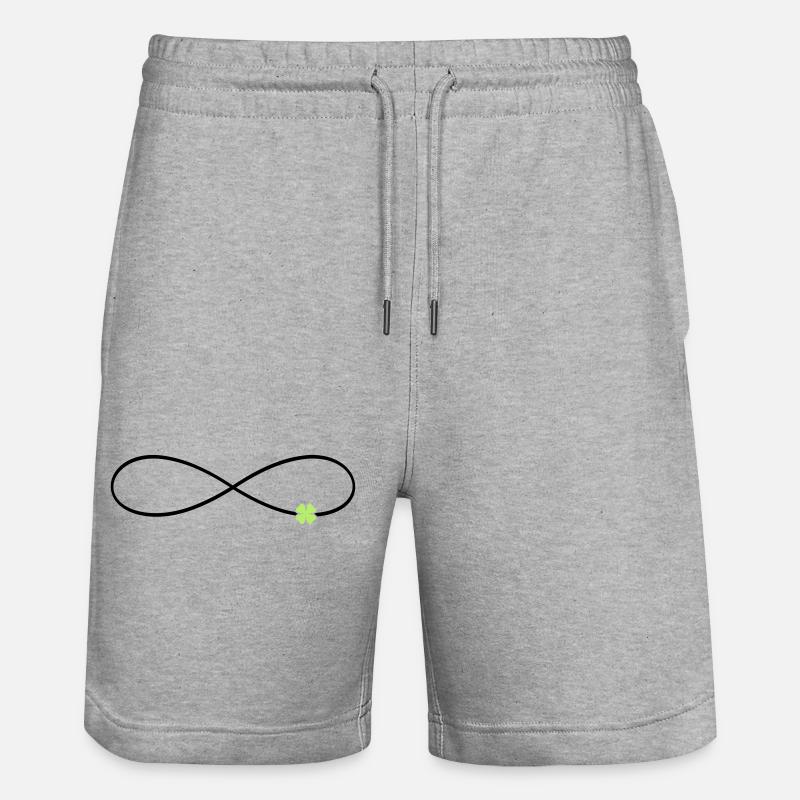 Unendlichkeitszeichen Glück Kleeblatt  - Stanley/Stella Unisex Bio Joggingshorts Trainer  - Grau meliert