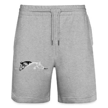 Pferde, Ponys, Tiere, Hengst, animal - Stanley/Stella Unisex Bio Joggingshorts Trainer  - Grau meliert - Vorne - Nik (191cm) & Marisol (170cm)
