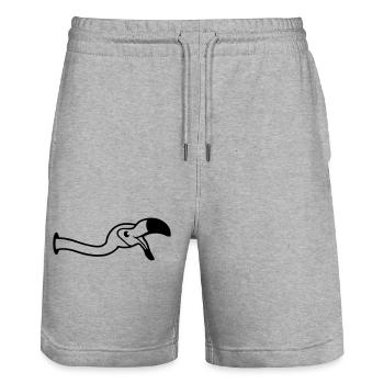 loch wand lachen mund auf essen trinken beugen unt - Stanley/Stella Unisex Bio Joggingshorts Trainer  - Grau meliert - Vorne - Nik (191cm) & Marisol (170cm)