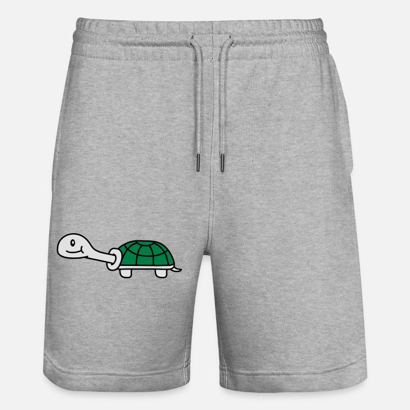 Cute Turtle - Stanley/Stella Unisex Bio Joggingshorts Trainer  - Grau meliert