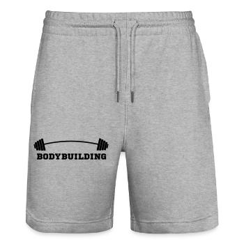 Langhantel - Stanley/Stella Unisex Bio Joggingshorts Trainer  - Grau meliert - Vorne - Nik (191cm) & Marisol (170cm)