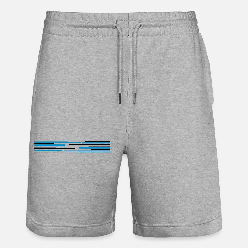 Many lines pattern - Stanley/Stella Trainer Unisex Organic Jogging Shorts - heather grey