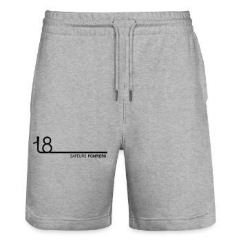 lance_18_3 - Short de jogging bio TRAINER Stanley/Stella unisexe - gris chiné - Devant - Nik (191cm) & Marisol (170cm)