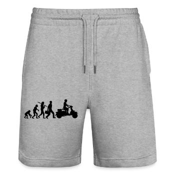 cool fahrzeug motor evolution elektrorolle - Stanley/Stella Unisex Bio Joggingshorts Trainer  - Grau meliert - Vorne - Nik (191cm) & Marisol (170cm)