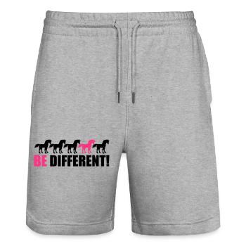 reihe be different unicorn pferde muster design ei - Stanley/Stella Unisex Bio Joggingshorts Trainer  - Grau meliert - Vorne - Nik (191cm) & Marisol (170cm)