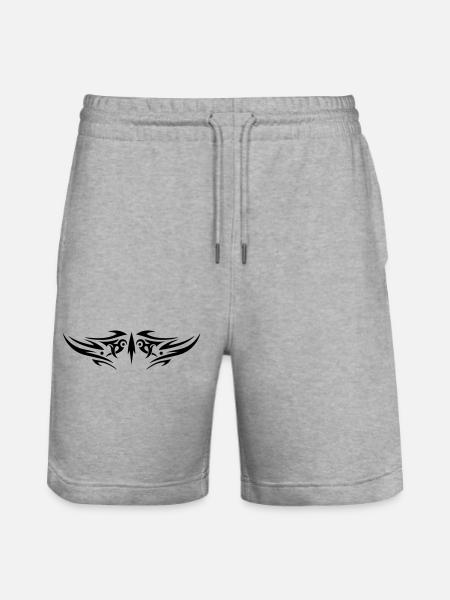 Large jagged Tribal Tattoo ornament. - Stanley/Stella Trainer Unisex Organic Jogging Shorts - heather grey