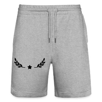Étoile avec la couronne de lauriers Design - Short de jogging bio TRAINER Stanley/Stella unisexe - gris chiné - Devant - Nik (191cm) & Marisol (170cm)