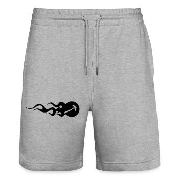 BBQ - Barbecue - Short de jogging bio TRAINER Stanley/Stella unisexe - gris chiné - Devant - Nik (191cm) & Marisol (170cm)