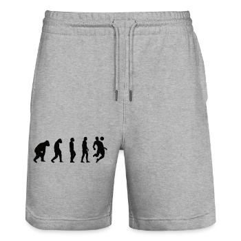 Football Evolution Soccer Football Player Gift - Stanley/Stella Trainer Unisex Organic Jogging Shorts - heather grey - Front - Nik (191cm) & Marisol (170cm)