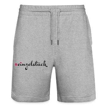 Einzelstück - Stanley/Stella Unisex Bio Joggingshorts Trainer  - Grau meliert - Vorne - Nik (191cm) & Marisol (170cm)