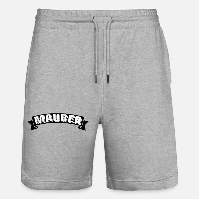 Maurer Design - Stanley/Stella Unisex Bio Joggingshorts Trainer  - Grau meliert