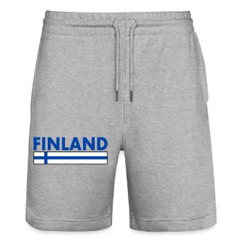 Finlande - Short de jogging bio TRAINER Stanley/Stella unisexe - gris chiné - Devant - Nik (191cm) & Marisol (170cm)