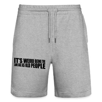 being old people age - Stanley/Stella Trainer Unisex Organic Jogging Shorts - heather grey - Front - Nik (191cm) & Marisol (170cm)
