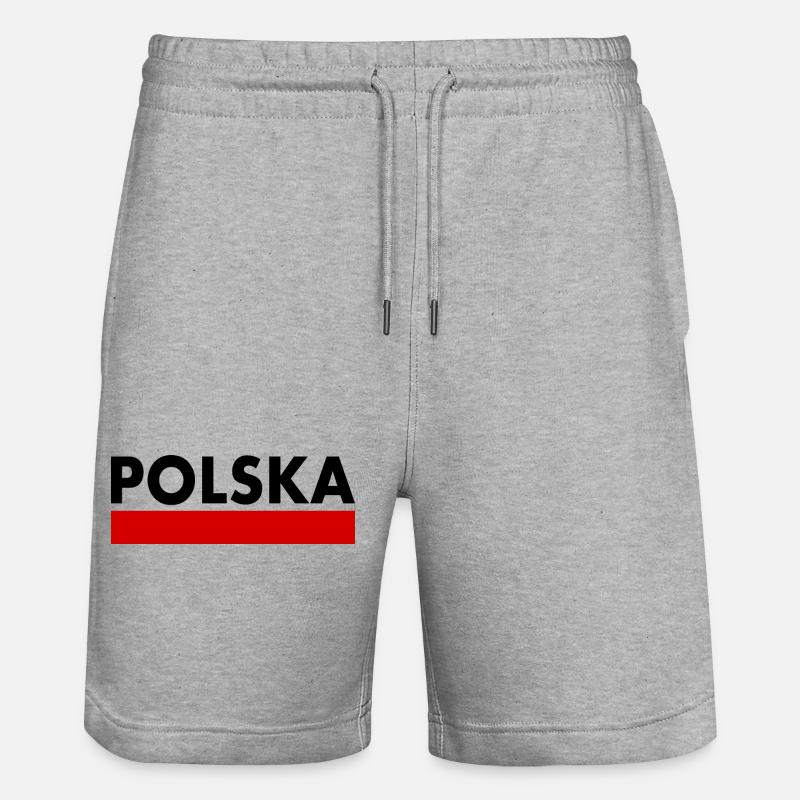 DRAPEAU POLOGNE POLOGNE - Short de jogging bio TRAINER Stanley/Stella unisexe - gris chiné