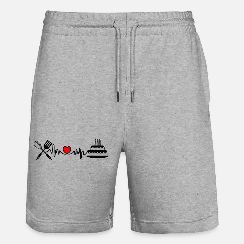 Cardio Herzfrequenz Küche 3 - Stanley/Stella Unisex Bio Joggingshorts Trainer  - Grau meliert