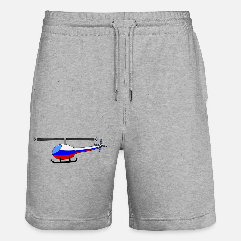 Hélicoptère Russie Flag Enfants - Short de jogging bio TRAINER Stanley/Stella unisexe - gris chiné