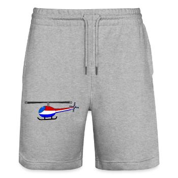 Helicopter Holland Flag Children - Stanley/Stella Trainer Unisex Organic Jogging Shorts - heather grey - Front - Nik (191cm) & Marisol (170cm)