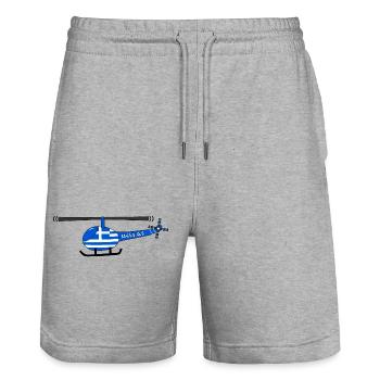 Hélicoptère Grèce Flag Enfants - Short de jogging bio TRAINER Stanley/Stella unisexe - gris chiné - Devant - Nik (191cm) & Marisol (170cm)