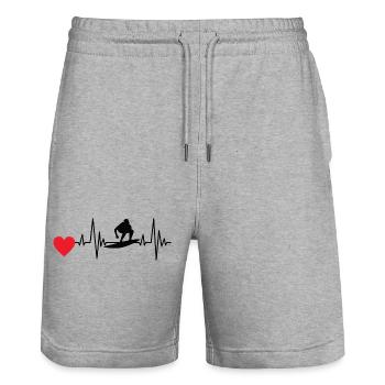 Surfer Surfer Planche de surf Surfer - Short de jogging bio TRAINER Stanley/Stella unisexe - gris chiné - Devant - Nik (191cm) & Marisol (170cm)