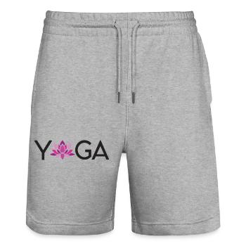 Yoga - Short de jogging bio TRAINER Stanley/Stella unisexe - gris chiné - Devant - Nik (191cm) & Marisol (170cm)