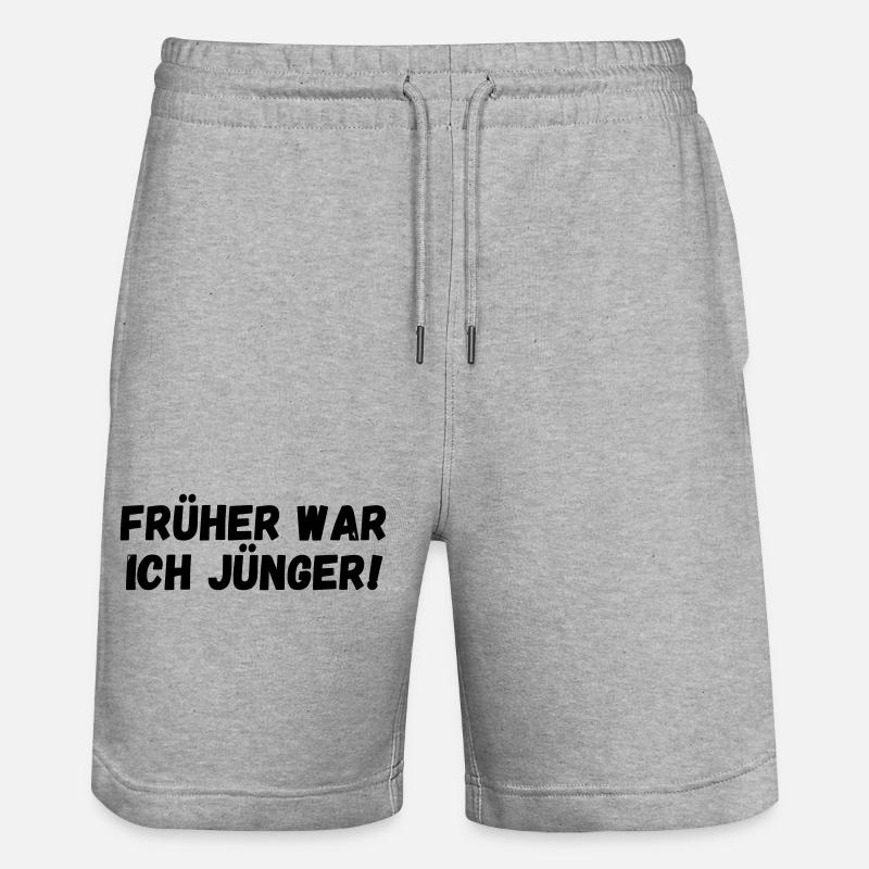 Früher war ich jünger - Stanley/Stella Unisex Bio Joggingshorts Trainer  - Grau meliert