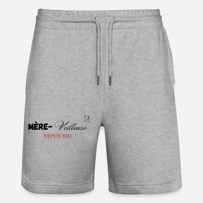 Mère veilleuse depuis 1982 - Short de jogging bio TRAINER Stanley/Stella unisexe - gris chiné