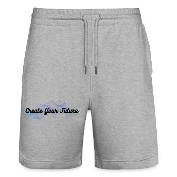 Renforcez votre chemin : créez votre avenir - Short de jogging bio TRAINER Stanley/Stella unisexe - gris chiné - Devant - Nik (191cm) & Marisol (170cm)