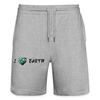 Ich Liebe Die Erde - Stanley/Stella Unisex Bio Joggingshorts Trainer  - Grau meliert - Vorne - Nik (191cm) & Marisol (170cm)