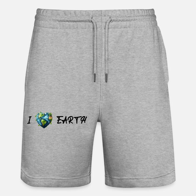 J’aime la terre - Short de jogging bio TRAINER Stanley/Stella unisexe - gris chiné