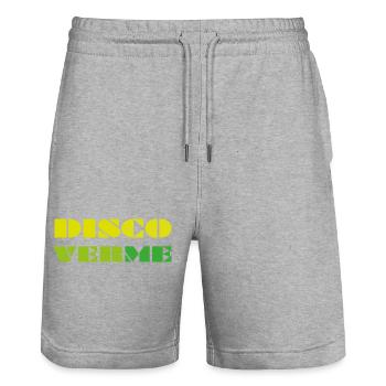 DISCO verme (Entdecke mich) - Stanley/Stella Unisex Bio Joggingshorts Trainer  - Grau meliert - Vorne - Nik (191cm) & Marisol (170cm)