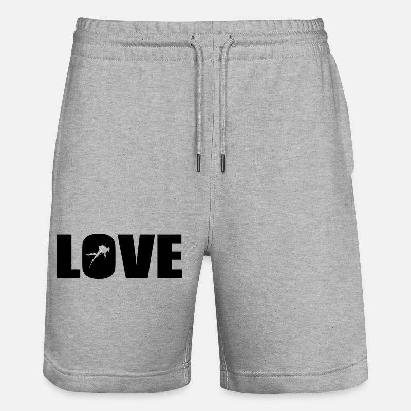 Cadeau de plongeur Dire - Short de jogging bio TRAINER Stanley/Stella unisexe - gris chiné
