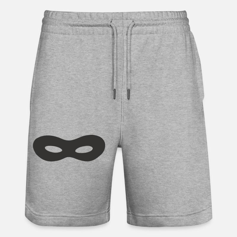 Graue klassische Superhelden-Maske - Stanley/Stella Unisex Bio Joggingshorts Trainer  - Grau meliert