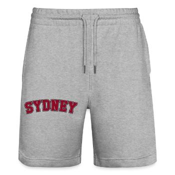 Sydney Varsity Schriftzug Arch - Stanley/Stella Unisex Bio Joggingshorts Trainer  - Grau meliert - Vorne - Nik (191cm) & Marisol (170cm)