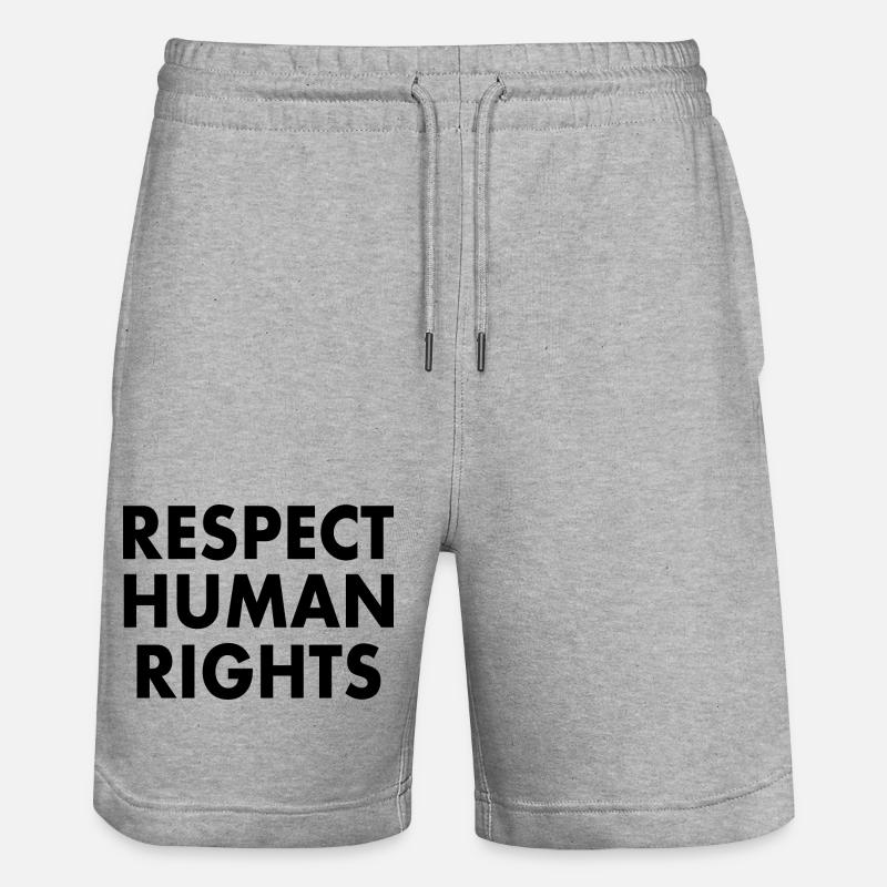 Respect human rights - Short de jogging bio TRAINER Stanley/Stella unisexe - gris chiné