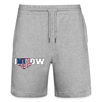 INFLOW | Election 2024 - Stanley/Stella Trainer Unisex Organic Jogging Shorts - heather grey - Front - Nik (191cm) & Marisol (170cm)