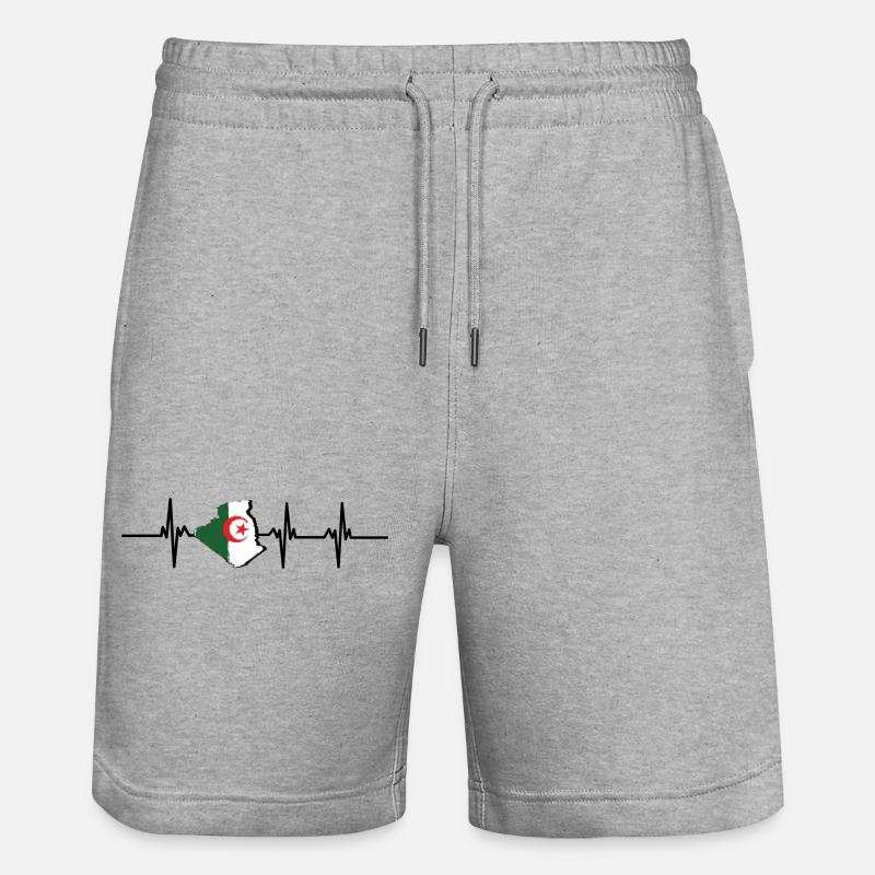 Battement de cœur Algérie - Short de jogging bio TRAINER Stanley/Stella unisexe - gris chiné