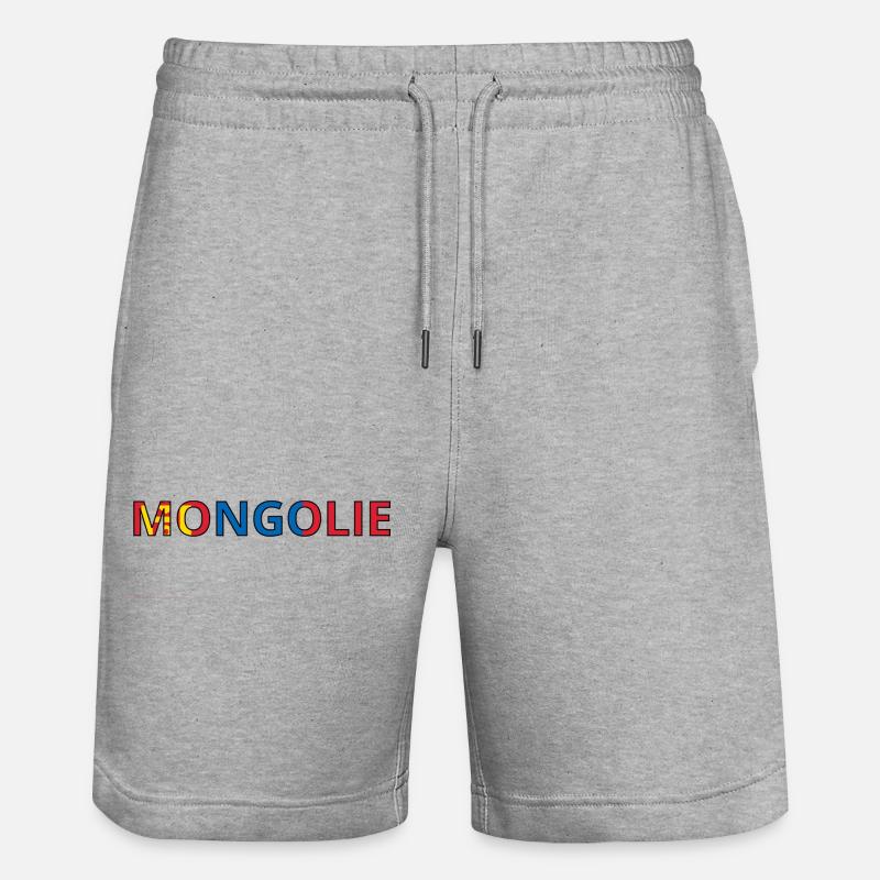 Drapeau Mongolie - Short de jogging bio TRAINER Stanley/Stella unisexe - gris chiné