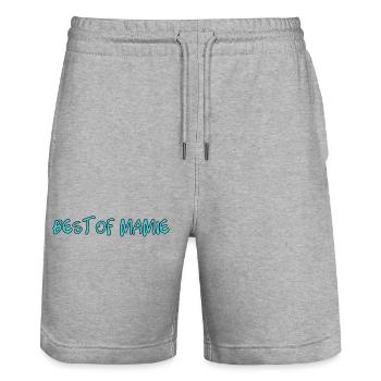 OMA. MUTTERTAG. ALLES GUTE ZUM OMA-TAG. ICH LIEBE DICH - Stanley/Stella Unisex Bio Joggingshorts Trainer  - Grau meliert - Vorne - Nik (191cm) & Marisol (170cm)