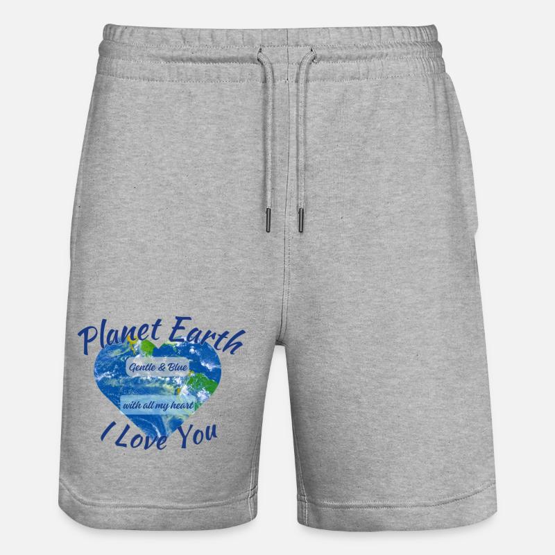 Planète Terre Je t’aime - Short de jogging bio TRAINER Stanley/Stella unisexe - gris chiné