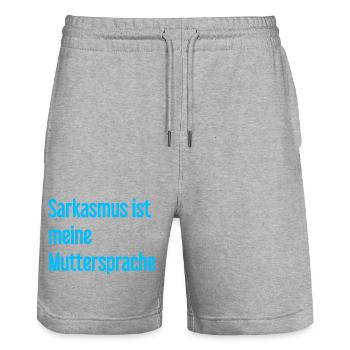 Sarkasmus-Profi - Stanley/Stella Unisex Bio Joggingshorts Trainer  - Grau meliert - Vorne - Nik (191cm) & Marisol (170cm)