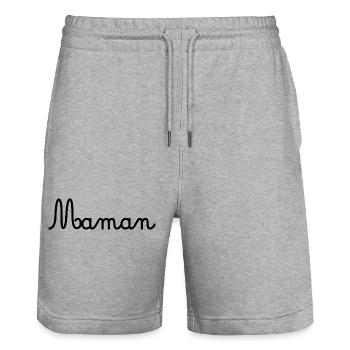 Mama - Stanley/Stella Unisex Bio Joggingshorts Trainer  - Grau meliert - Vorne - Nik (191cm) & Marisol (170cm)