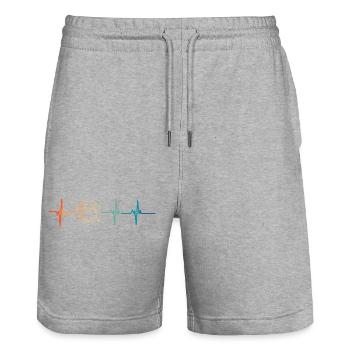 Shih Tzu Herzschlag - Stanley/Stella Unisex Bio Joggingshorts Trainer  - Grau meliert - Vorne - Nik (191cm) & Marisol (170cm)